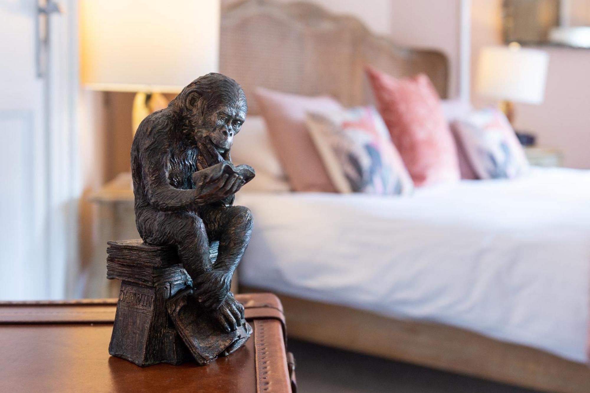 Darwin'S Townhouse Shrewsbury Quarto foto A sculpture of a monkey sitting on a suitcase